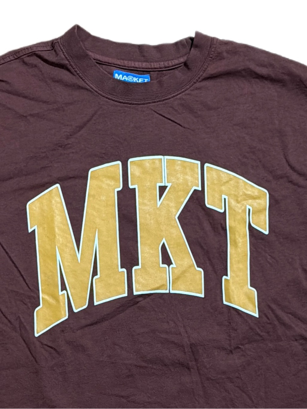 MKT Graphic Tee in Deep Maroon with Gold Letters Men’s size Medium EUC 1X